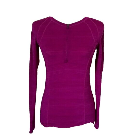 ATHLETA Long Sleeve 1/2 Zip Running Top Size XS Magenta Purple Fitted - Picture 1 of 9